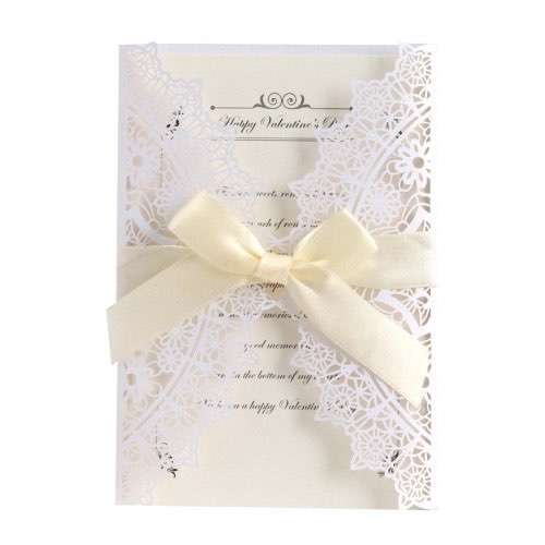 White Invitation Card Thank You Card Laser Cut Christmas Greeting Card